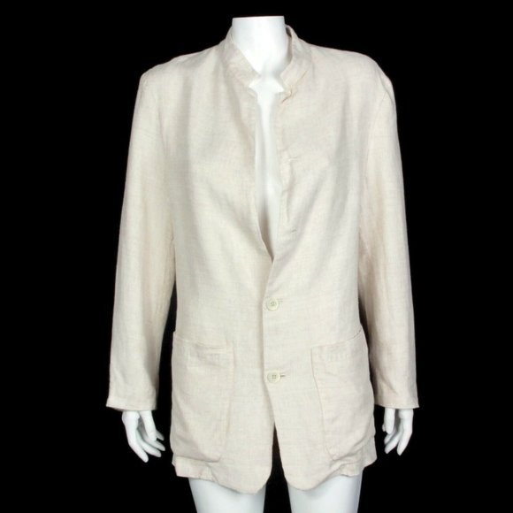 Millibar Italy Summer Lightweight Blazer Jacket size 48 Beige (wrinkled) 259 - Picture 1 of 6